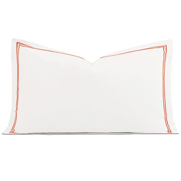 Enzo Satin Stitch King Sham in Coral