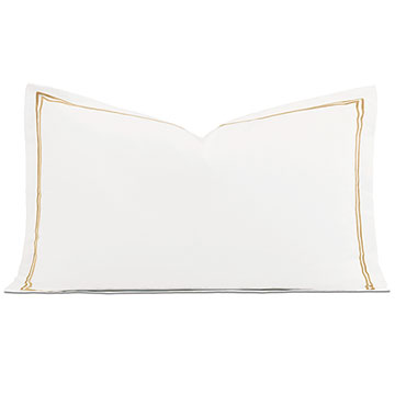 Enzo Satin Stitch King Sham in Gold