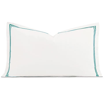 Enzo Satin Stitch King Sham in Peacock