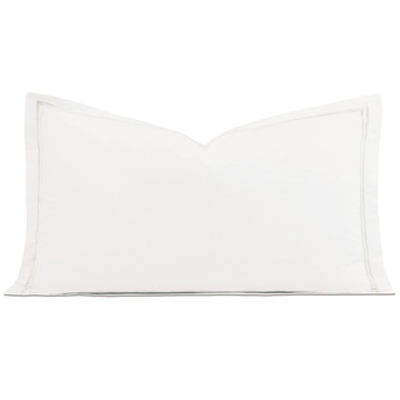 Enzo Satin Stitch King Sham in White