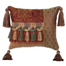 Medici Collage With Fringe & Tassels Pillow