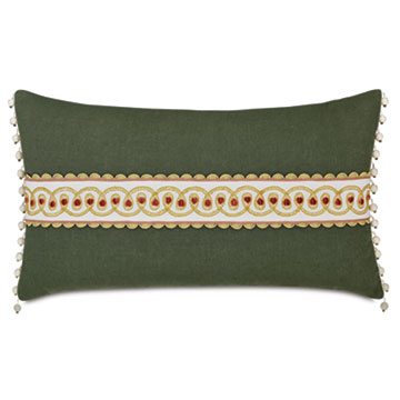 MANDERLEY EMBROIDERED BORDER DECORATIVE PILLOW