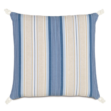 Maritime Stripe Accent Pillow In Blue