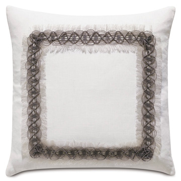 Naomi Border Accent Pillow In White