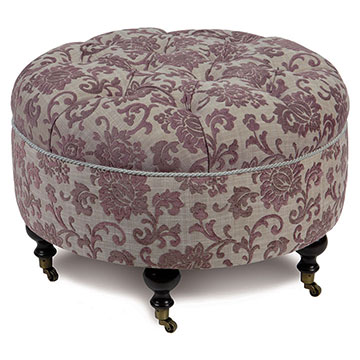 Mica Gunmetal Round Ottoman