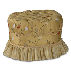 Gabrielle Oval Tufted Ottoman