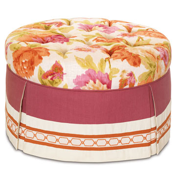 Caroline Azalea Round Ottoman