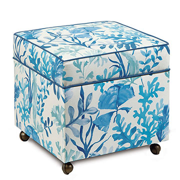 Olympia Azure Storage Boxed Ottoman