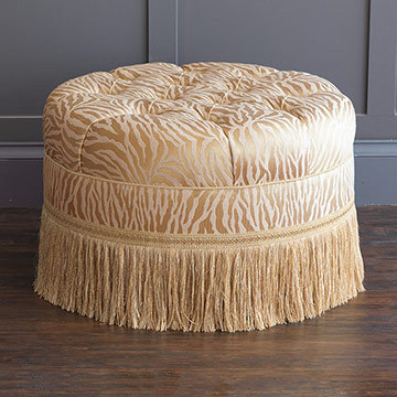 Lyman Gold Round Ottomon