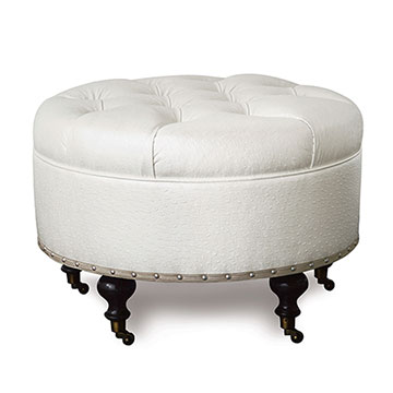 Danae Faux Ostrich Ottoman