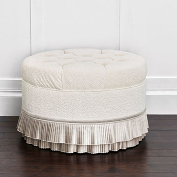 Romilly Pleated Round Ottoman