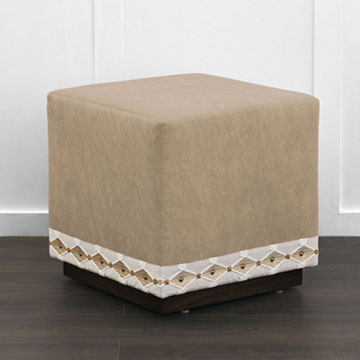 LEVI FAUX HIDE OTTOMAN
