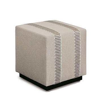 LAETITIA EMBROIDERED BORDER OTTOMAN