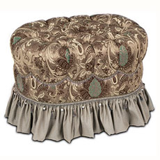 Bacall Oval Tufted Ottoman