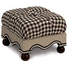 Leroux Ebony Medium Ottoman