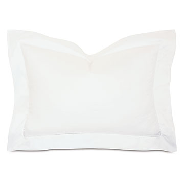 Roma Sateen Queen Sham in White