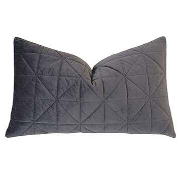 Nova Quilted Velvet Queen Sham in Slate