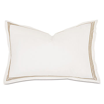 Tessa Satin Stitch Queen Sham in Ivory/Antique