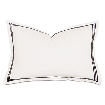 Tessa Satin Stitch Queen Sham in Ivory/Black