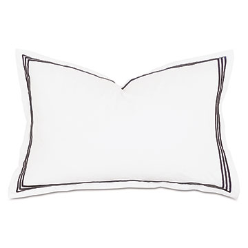 Tessa Satin Stitch Queen Sham in White/Black