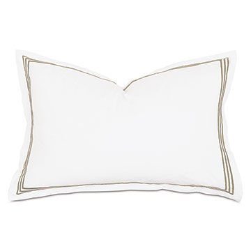 Tessa Satin Stitch Queen Sham in White/Sable