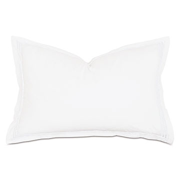 Tessa Satin Stitch Queen Sham in White/White