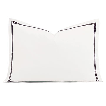 Enzo Satin Stitch Queen Sham in Black