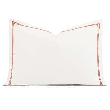 Enzo Satin Stitch Queen Sham in Coral