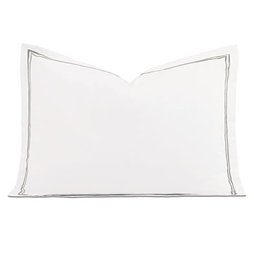 Enzo Satin Stitch Queen Sham in Dove