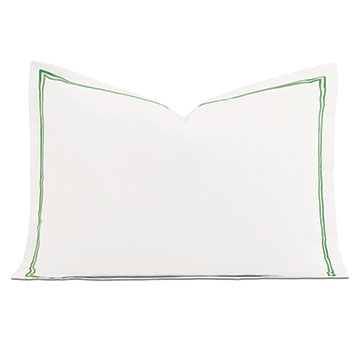 Enzo Satin Stitch Queen Sham In Emerald