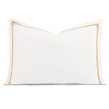 Enzo Satin Stitch Queen Sham in Gold