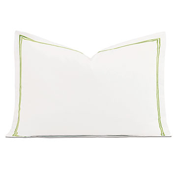 Enzo Satin Stitch Queen Sham in Lime