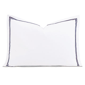 Enzo Satin Stitch Queen Sham in Navy