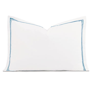 Enzo Satin Stitch Queen Sham in Ocean