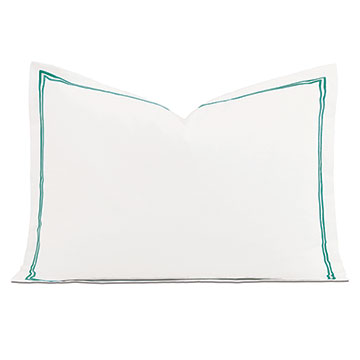 Enzo Satin Stitch Queen Sham in Peacock