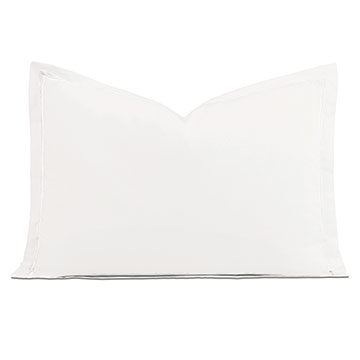 Enzo Satin Stitch Queen Sham in White