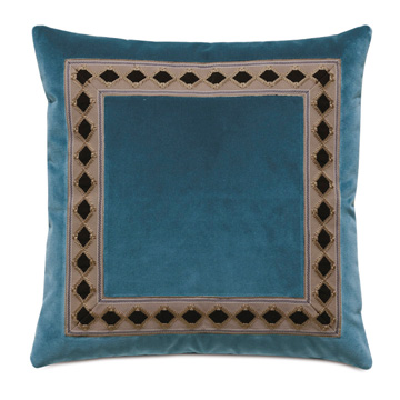 Rudy Border Accent Pillow In Blue