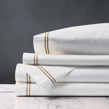 Enzo Satin Stitch Sheet Set in Antique