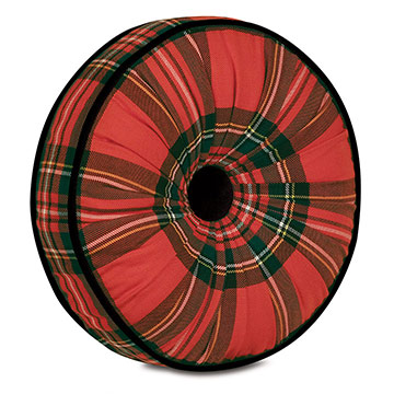 Tannenbaum Plaid Tambourine Decorative Pillow