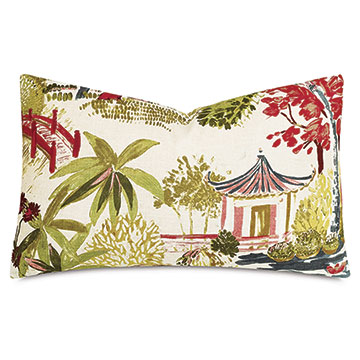 Imperial Chinoiserie Decorative Pillow in Summer