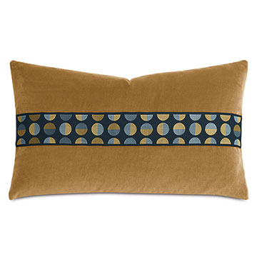 UMA GEOMETRIC BORDER DECORATIVE PILLOW IN GOLD