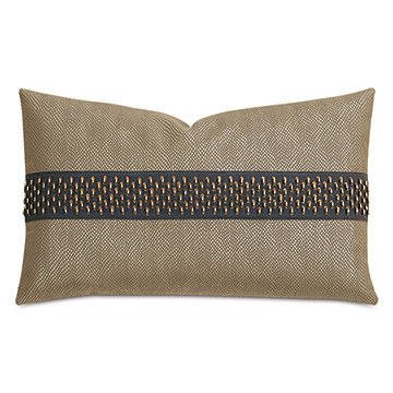 NATALIA BEADED BORDER DECORATIVE PILLOW