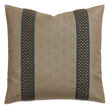 NATALIA BEADED BORDER DECORATIVE PILLOW