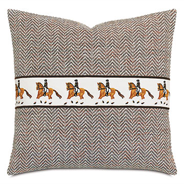 STALLION EMBROIDERED DECORATIVE PILLOW