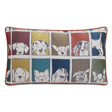 LUCKY DOG MULTICOLORED DECORATIVE PILLOW