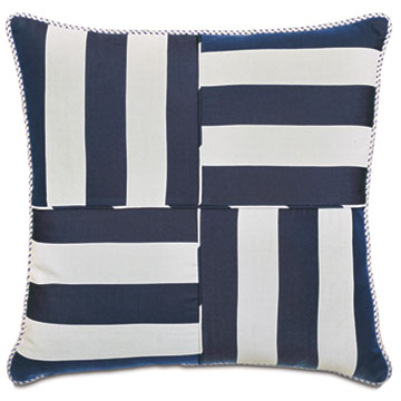 RIPTIDE GEOMETRIC DECORATIVE PILLOW IN INDIGO