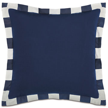 WICKING FLANGE DECORATIVE PILLOW IN INDIGO