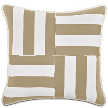 RIPTIDE GEOMETRIC DECORATIVE PILLOW IN KHAKI