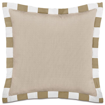 WICKING FLANGE DECORATIVE PILLOW IN OYSTER