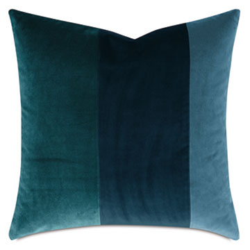 PALETTE VELVET DECORATIVE PILLOW IN BLUES